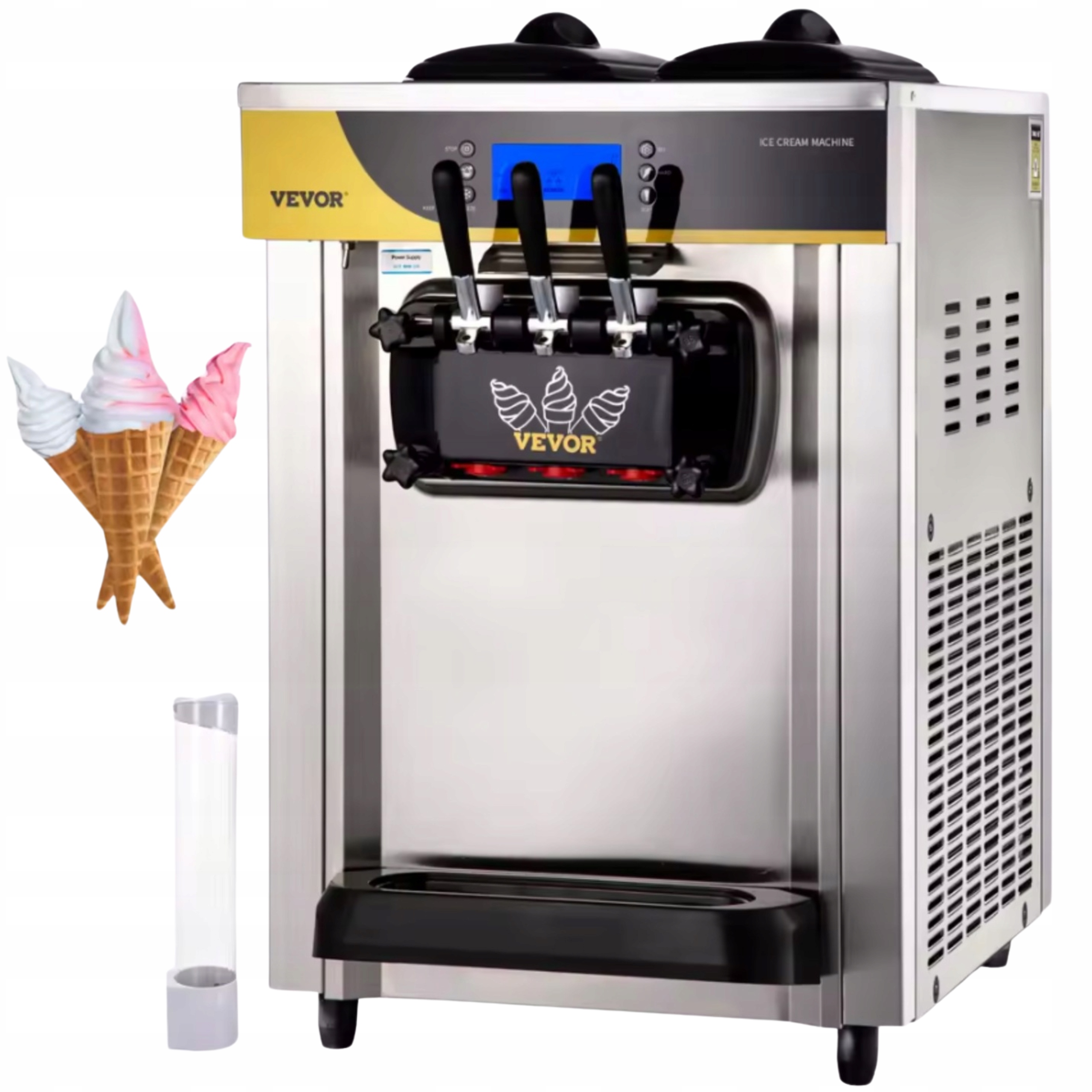 Stroj na italskou zmrzlinu Automat 3 Chutě Svěráky Profesionální