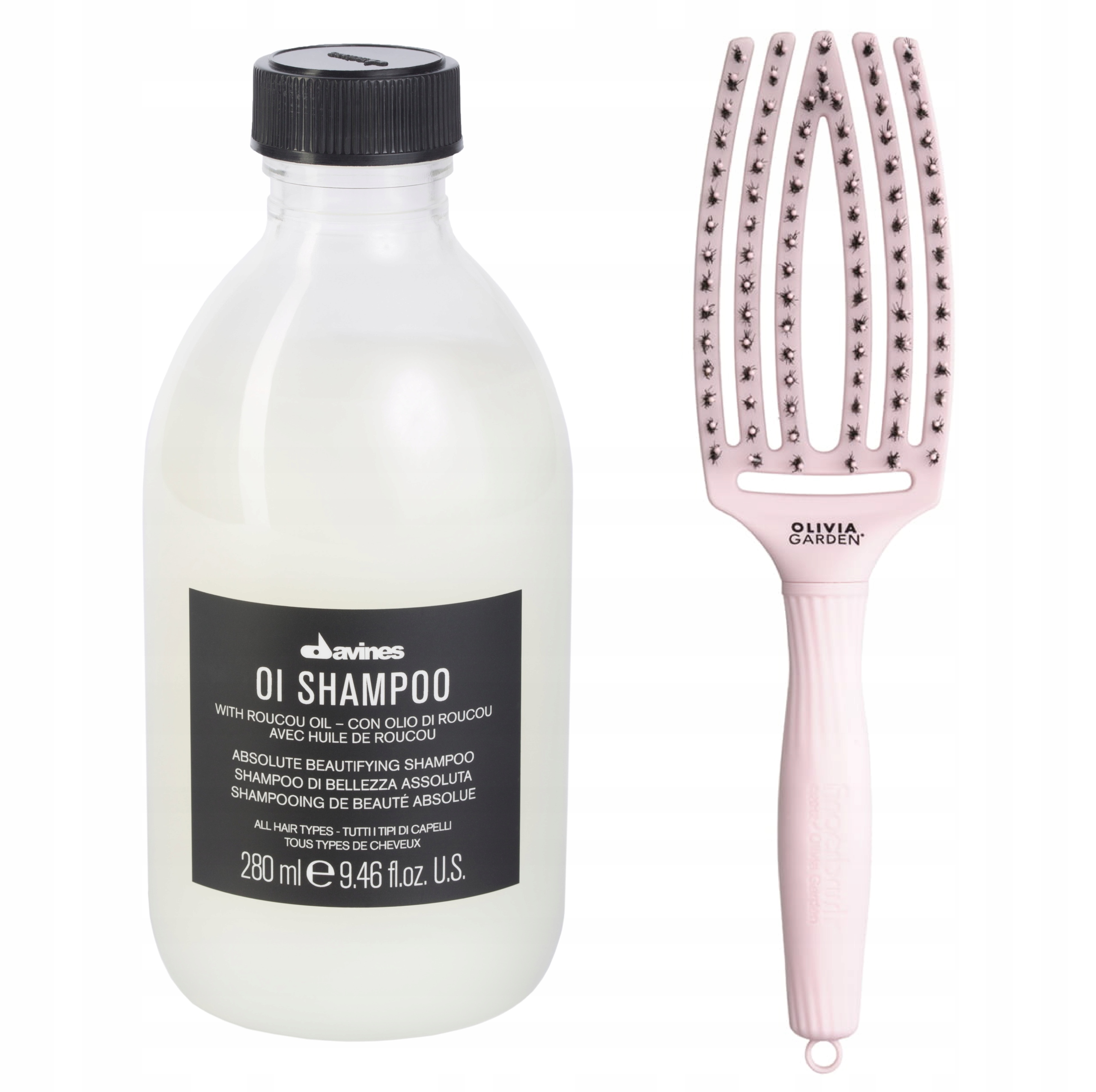 Davines Oi Szampon nawilżający 280ml szczotka O.Garden Fingerbrush M pink-Zdjęcie-0