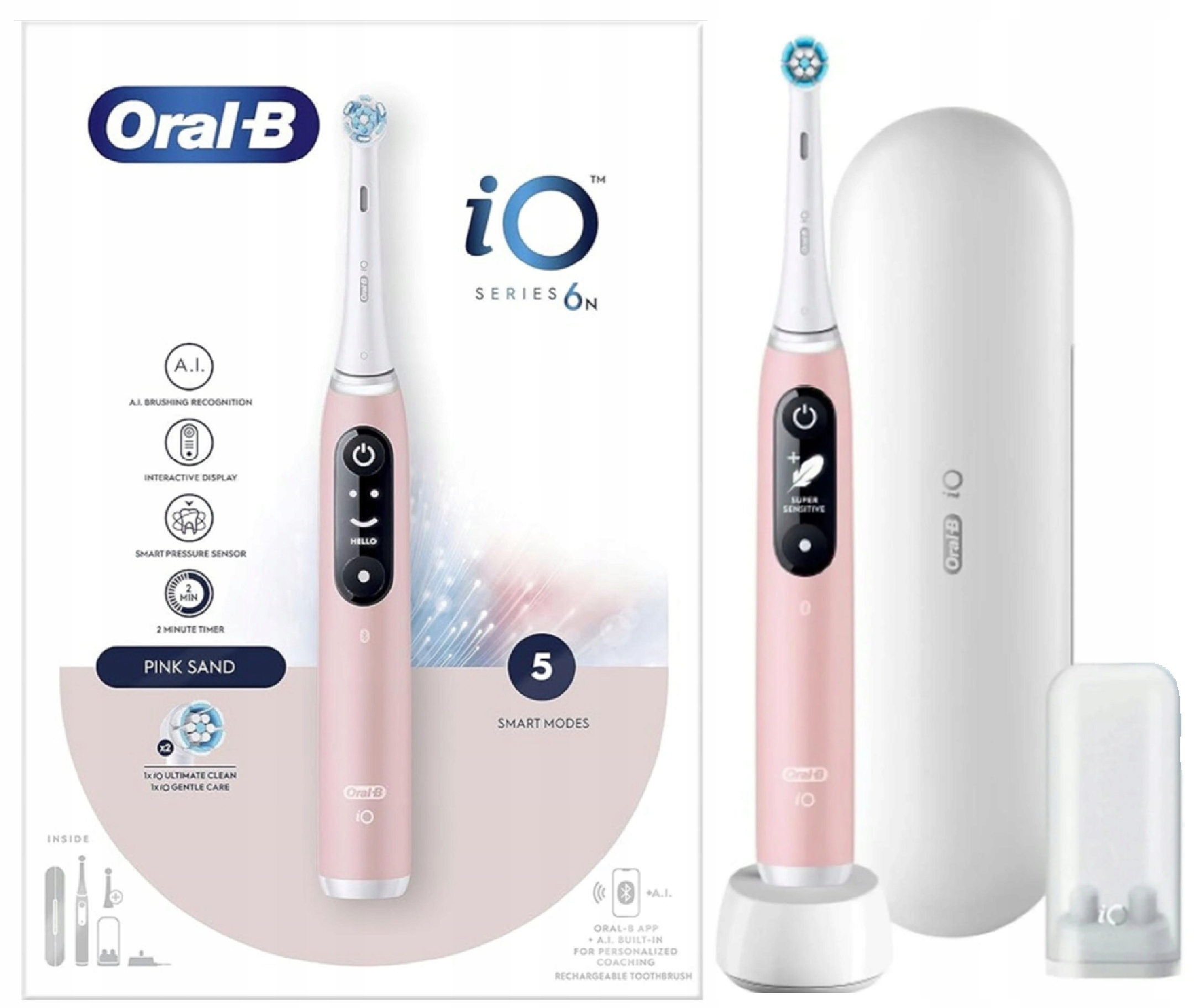 Szczoteczka magnetyczna Oral-B iO Series 6 Pink Różowa Idealne
