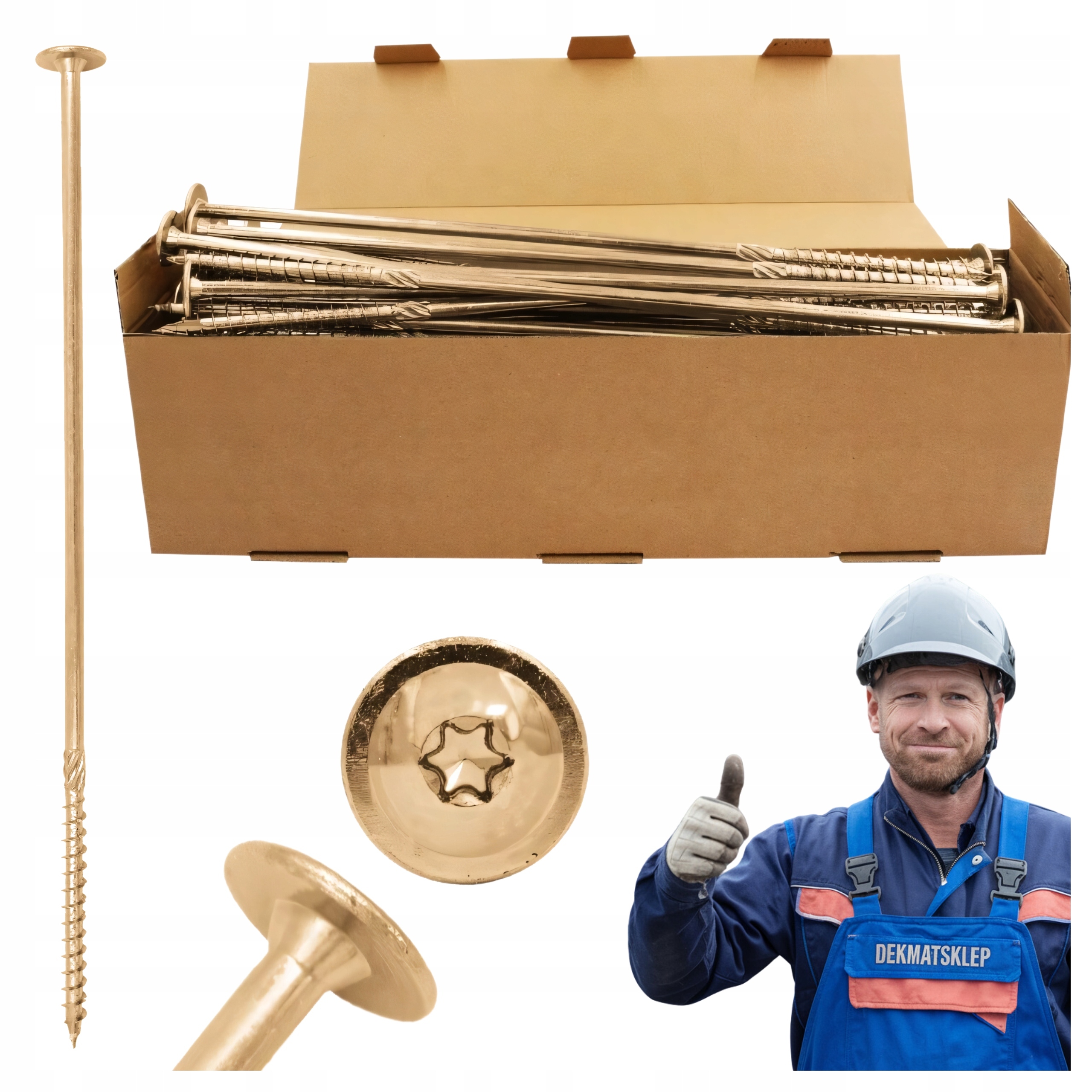 Tesařské Vruty Do Dřeva 8x400 Talířové Torx 50 Ks WCT-08400 Azmet