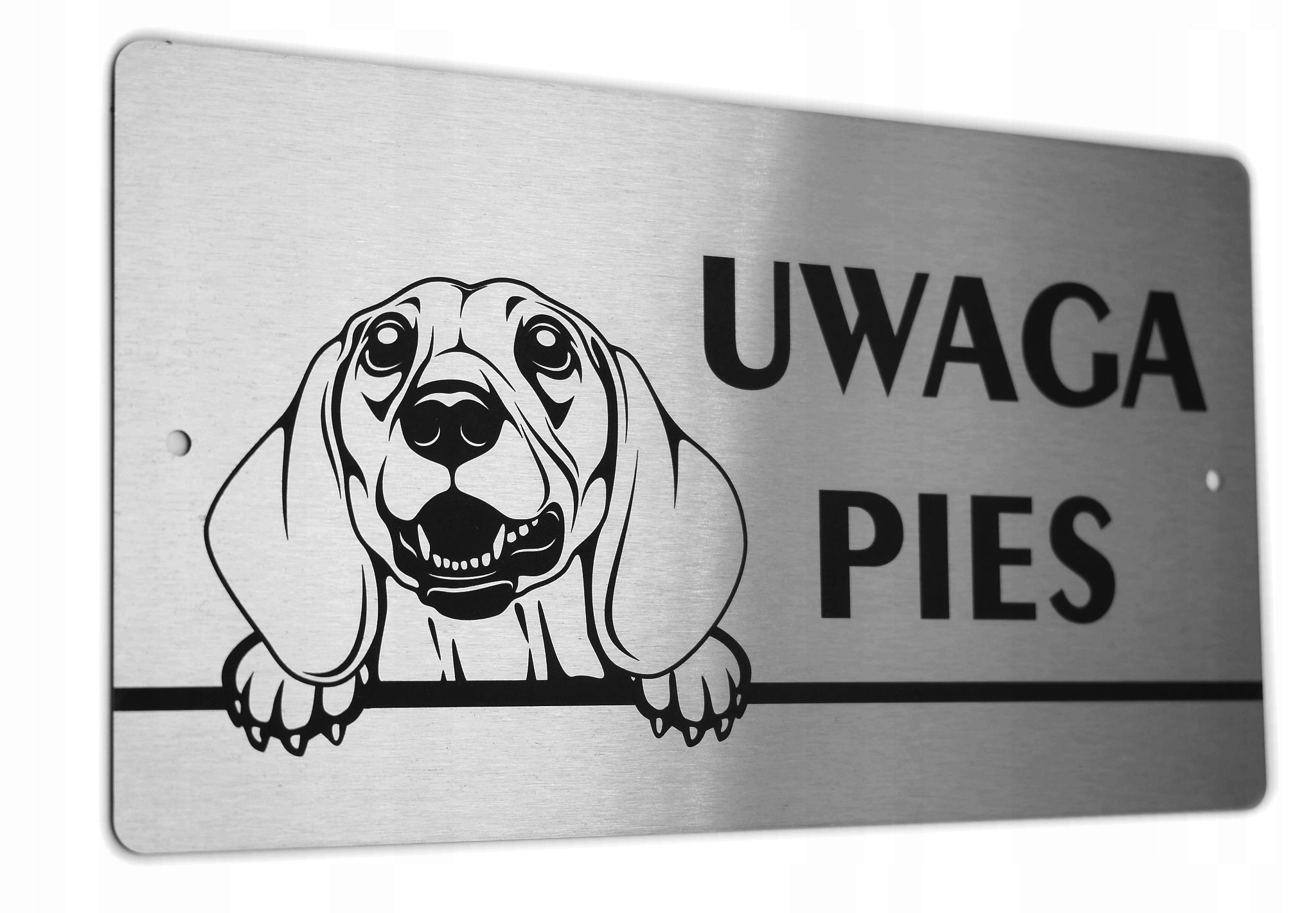 

Tabliczka Inox Uwaga Pies Jamnik