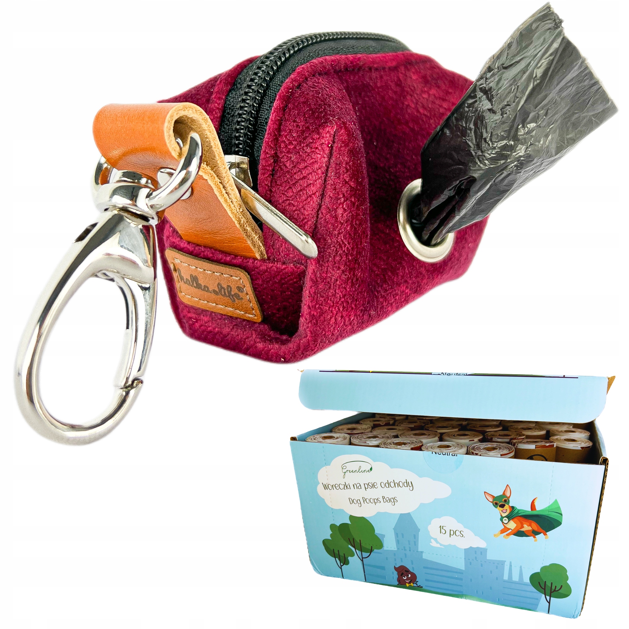 Dávkovač na sáčky na psí exkrementy, sada 720 bio sáčků, eko sada