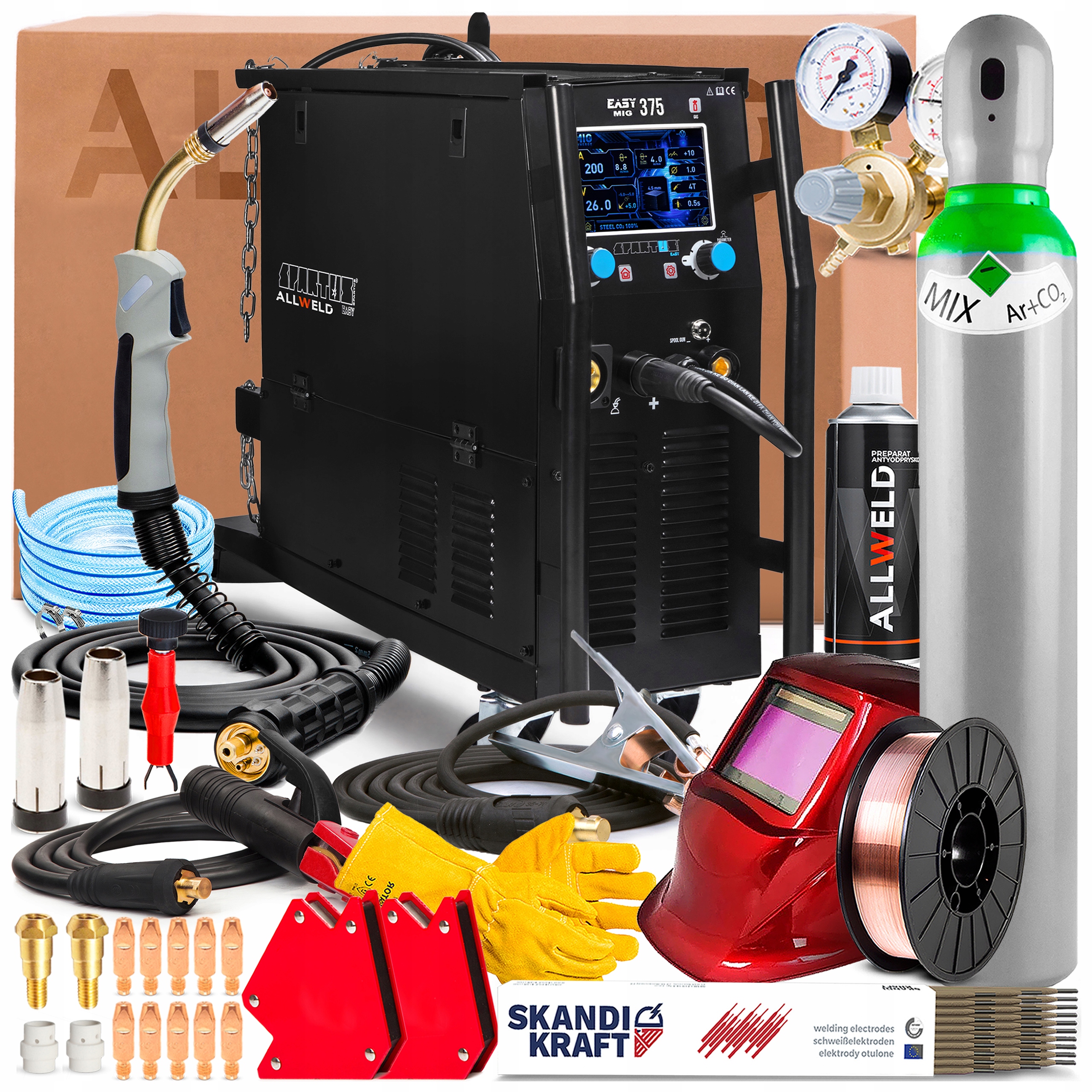 Svářečka Spartus Easymig 375 400V 350A Synergie Tig Lift Mma Hot Start Igbt