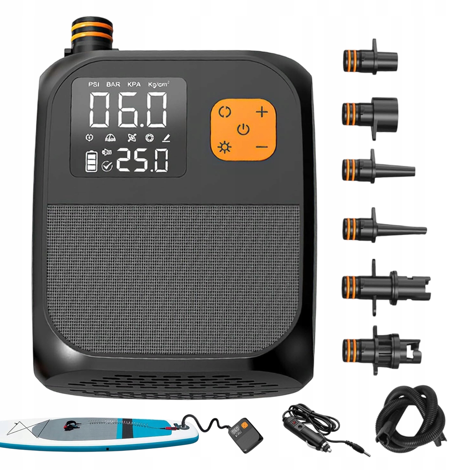 Elektrická Pumpa Pro Kanoe Matrace S LCD Displejem 25 Psi, Černá