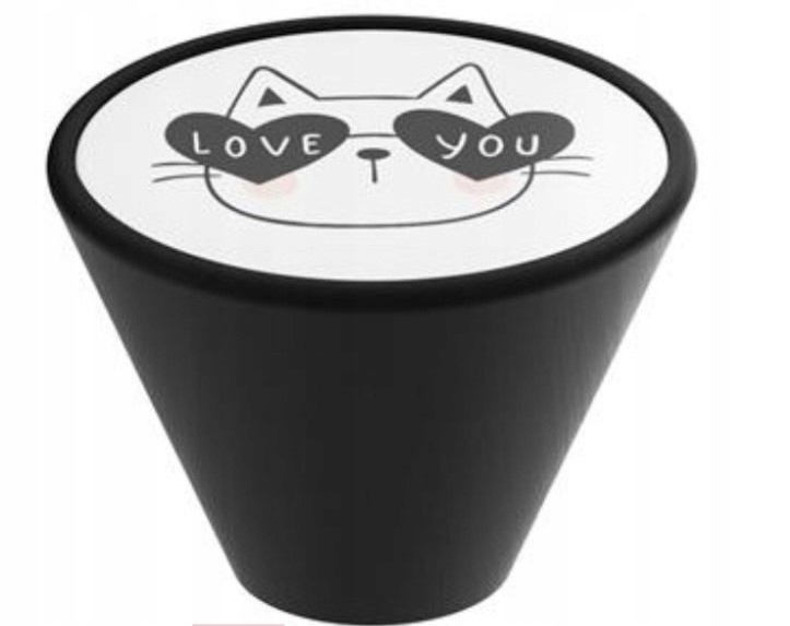 

Gałka meblowa stożkowa czarna GD09 Kot Love V99