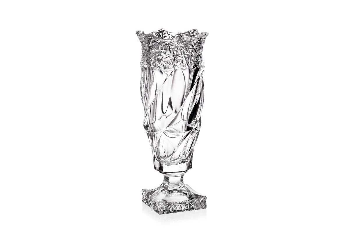 Křišťálová váza na noze 38 cm Flamenco Ice