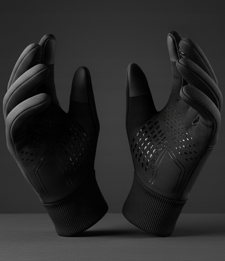 WEISNER GO | ЧОЛОВІЧІ ЧОРНІ РУКАВИЧКИ ЗИМОВІ ВЕЛОСИПЕДНІ ПРОТИКОВЗКІ ВЕЛОСИПЕДНІ