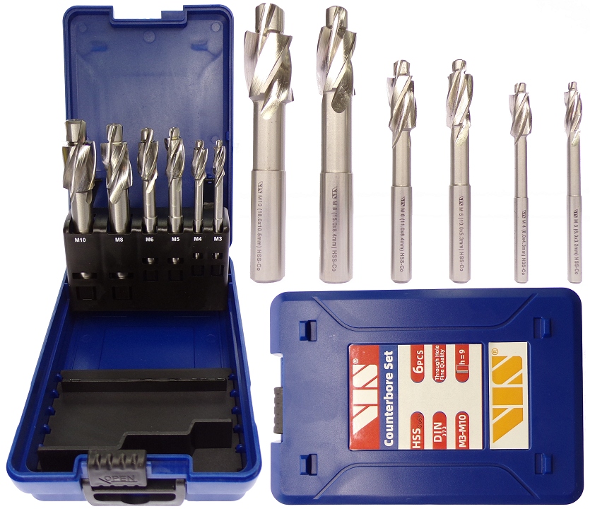 Zestaw Pogłębiaczy Z Pilotem M3- M10 HSS-Co Kobalt Vis Pogłębiacz Pod Śruby