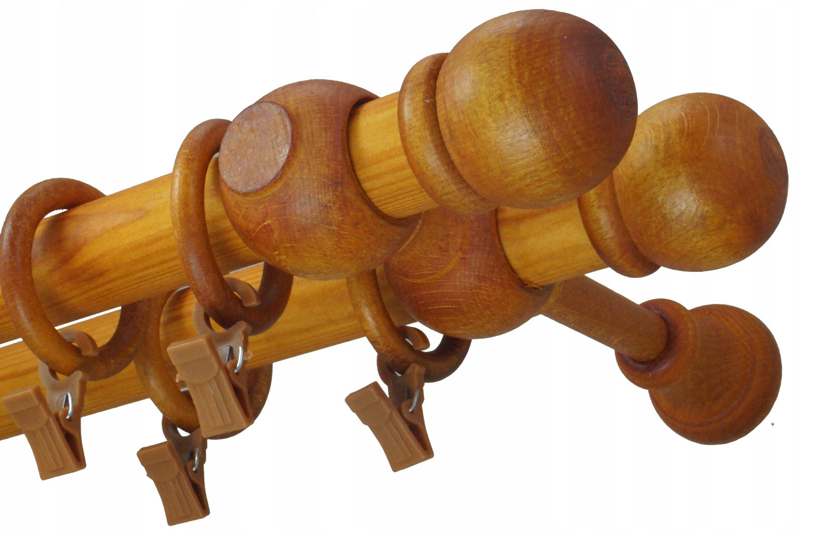 

Karnisz drewniany fi28 Ciemna Olcha podwójny 2,0 m