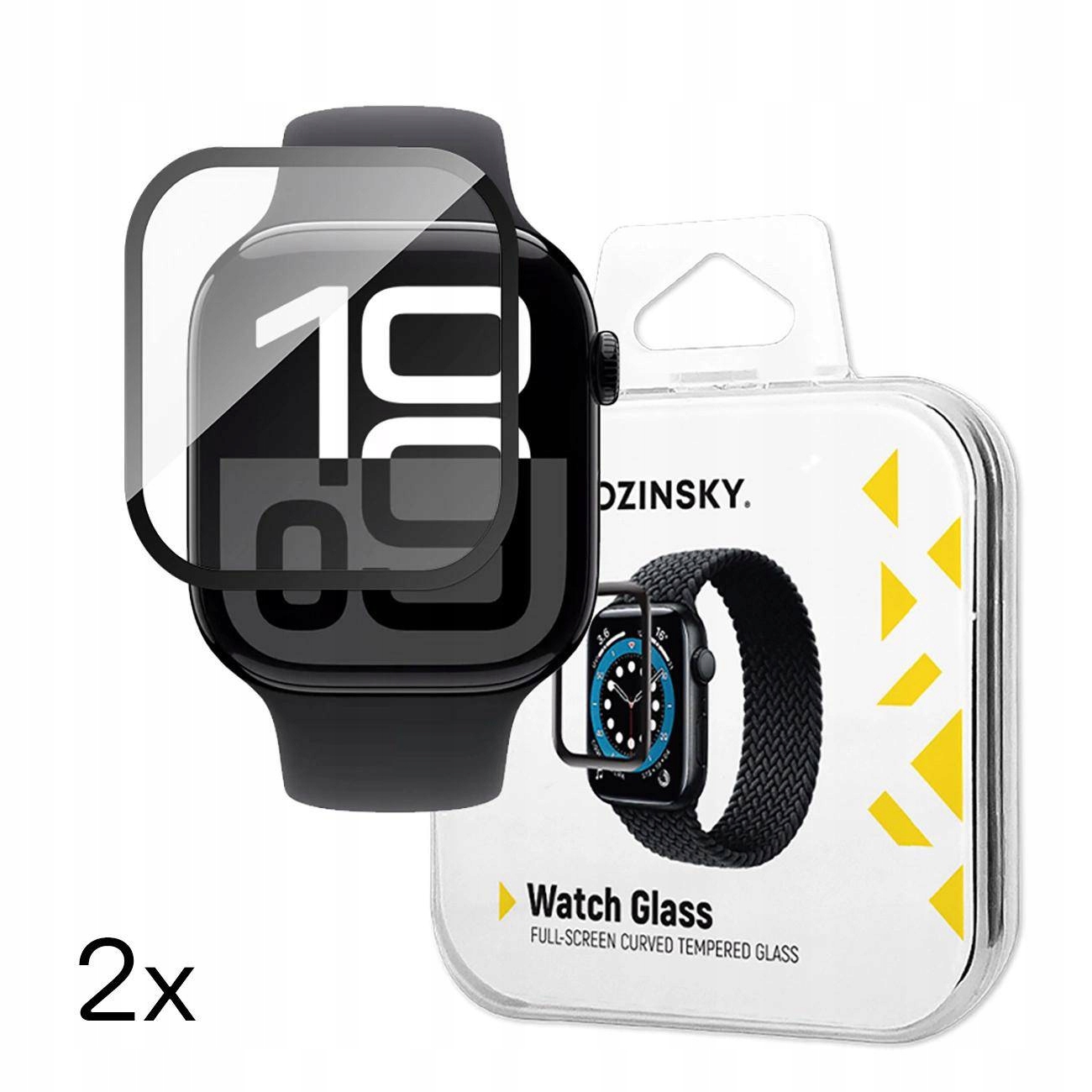 Szkło Wozinsky Full Glue Z Czarną Ramką Do Apple Watch Series 10 46mm