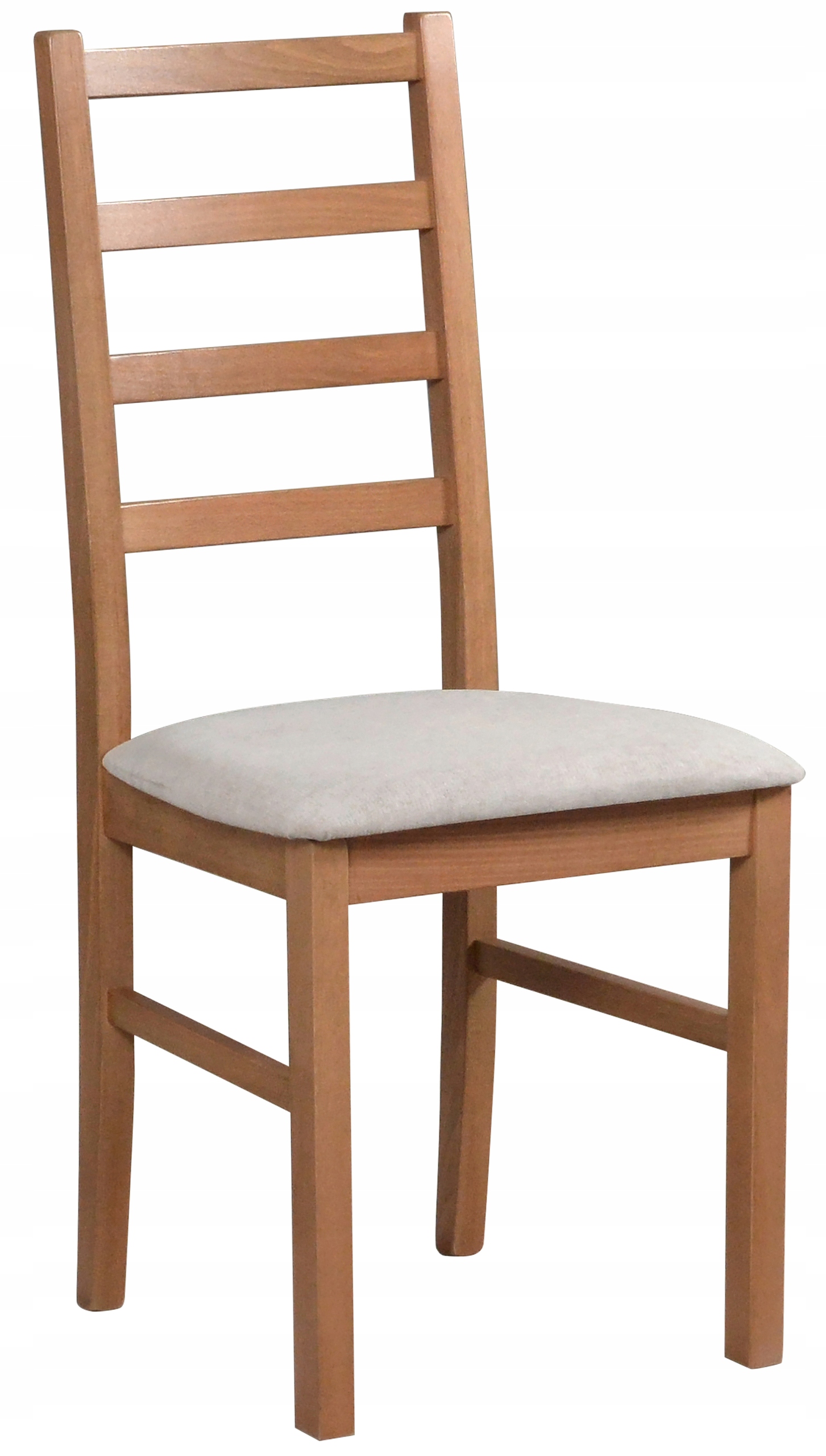 Čalouněná dřevěná jídelní židle Nicella světle šedá/ořech světlý