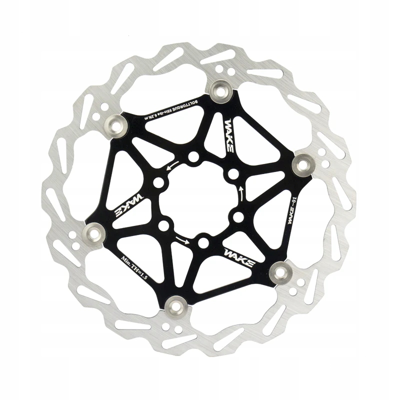 Plovoucí brzdový kotouč na kolo Wake 203 mm černý Is (6 šroubů)