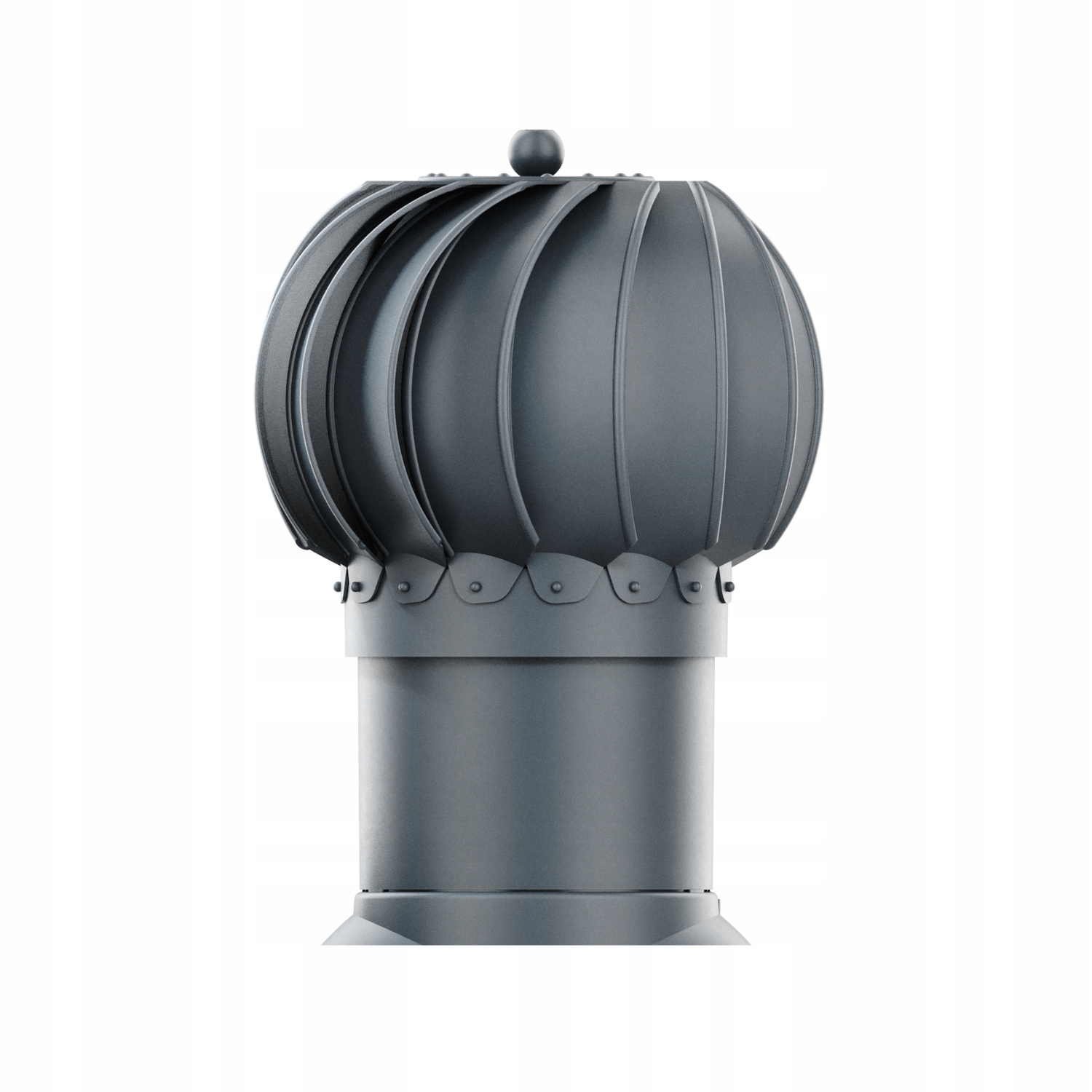 Rotačný krb Rotoline pre plechovú krytinu E fi 150 mm, guľovitý, antracitový