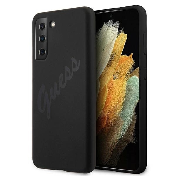 Etui Guess Script Vintage na Samsung Galaxy S21+ czarne