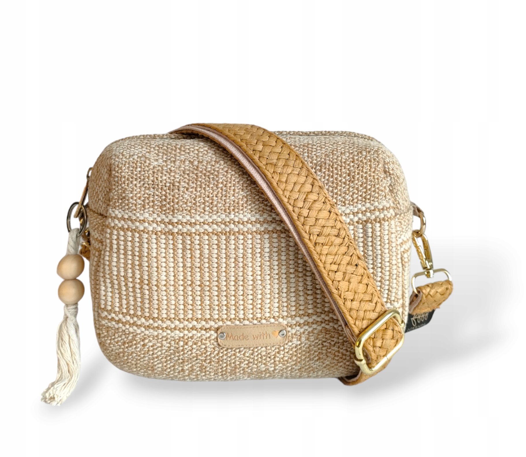 MAŁA LETNIA TOREBKA SŁOMKOWA SŁOMIANA LISTONOSZKA NATURAL BEŻOWA ORGANIC