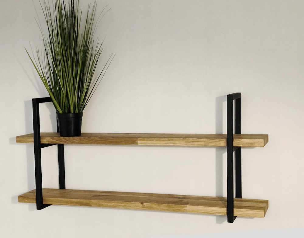 Półka wisząca regał ścienny dąb głęboka LOFT Marka Terlecki