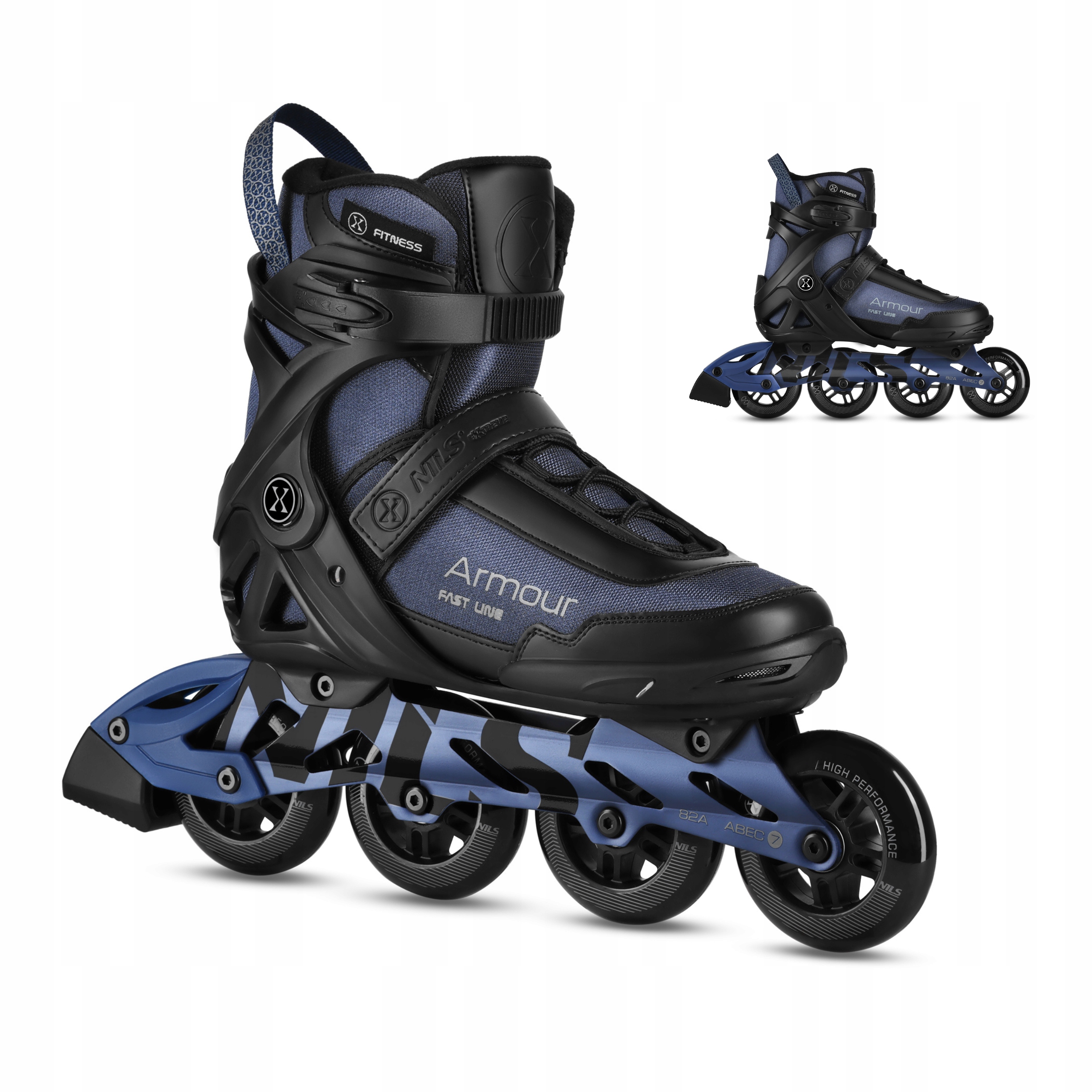 Kolečkové Brusle pro fitness 90 mm, hliníkové, pánské, 45 mm Nils Extreme