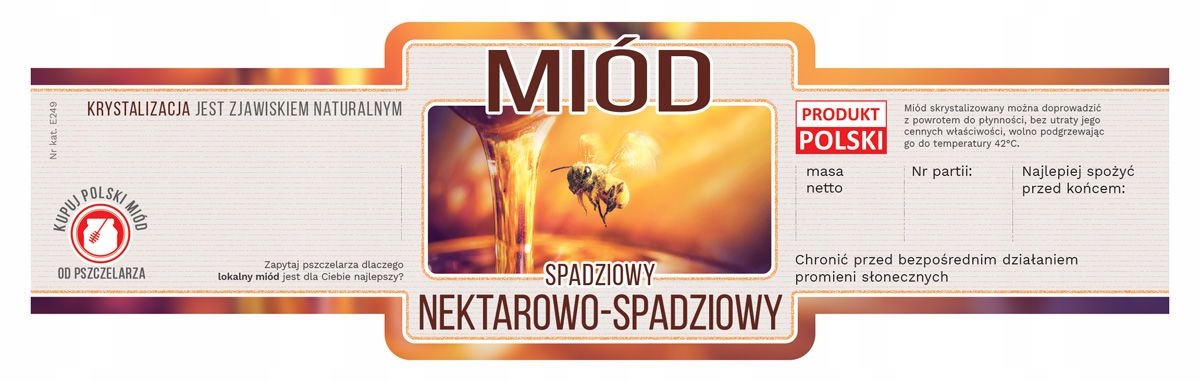 

Etykiety na miód nektarowo-spadziowy (100szt) E249