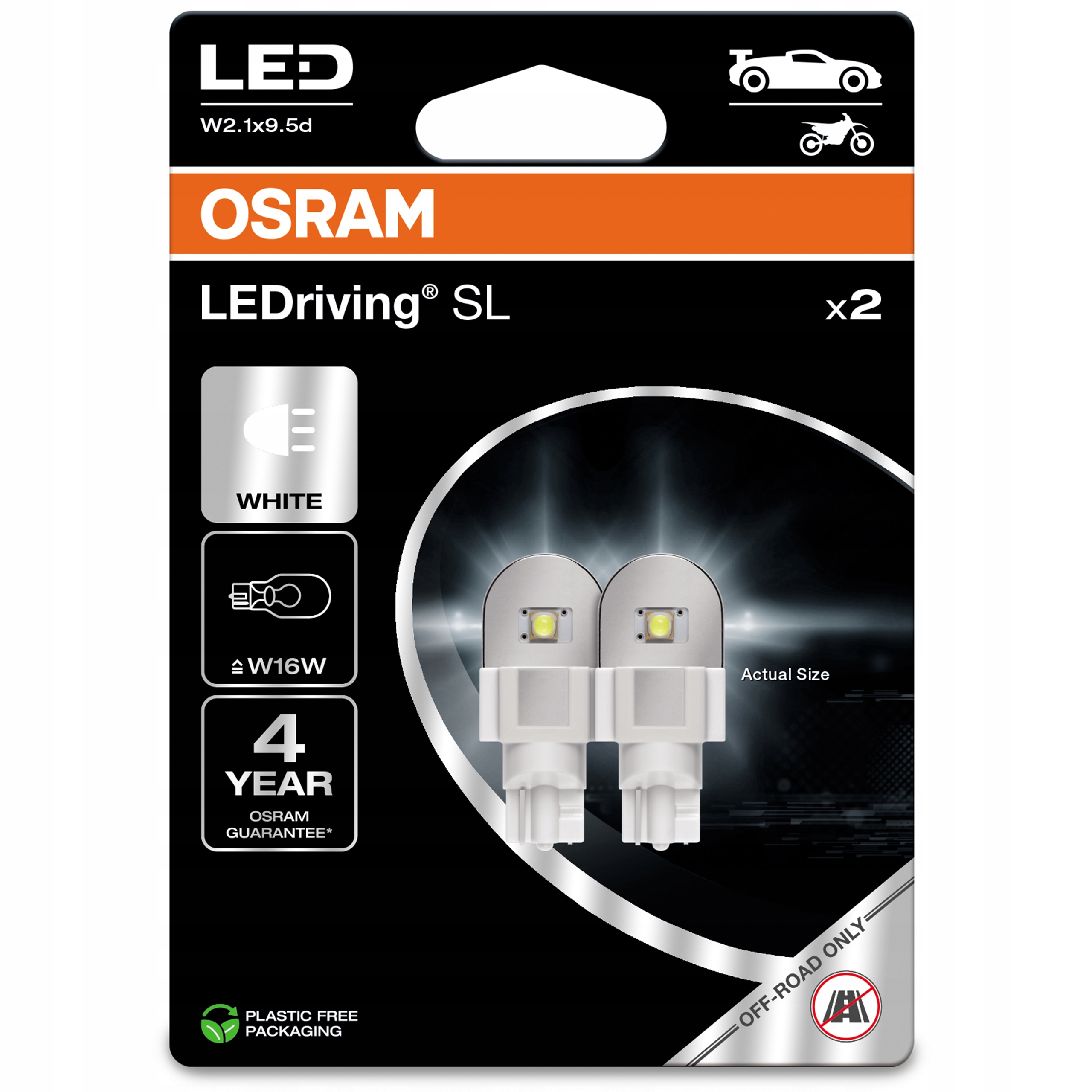 Osram Żarówki Samochodowe Ledowe Premium New W16W 6000K Epack