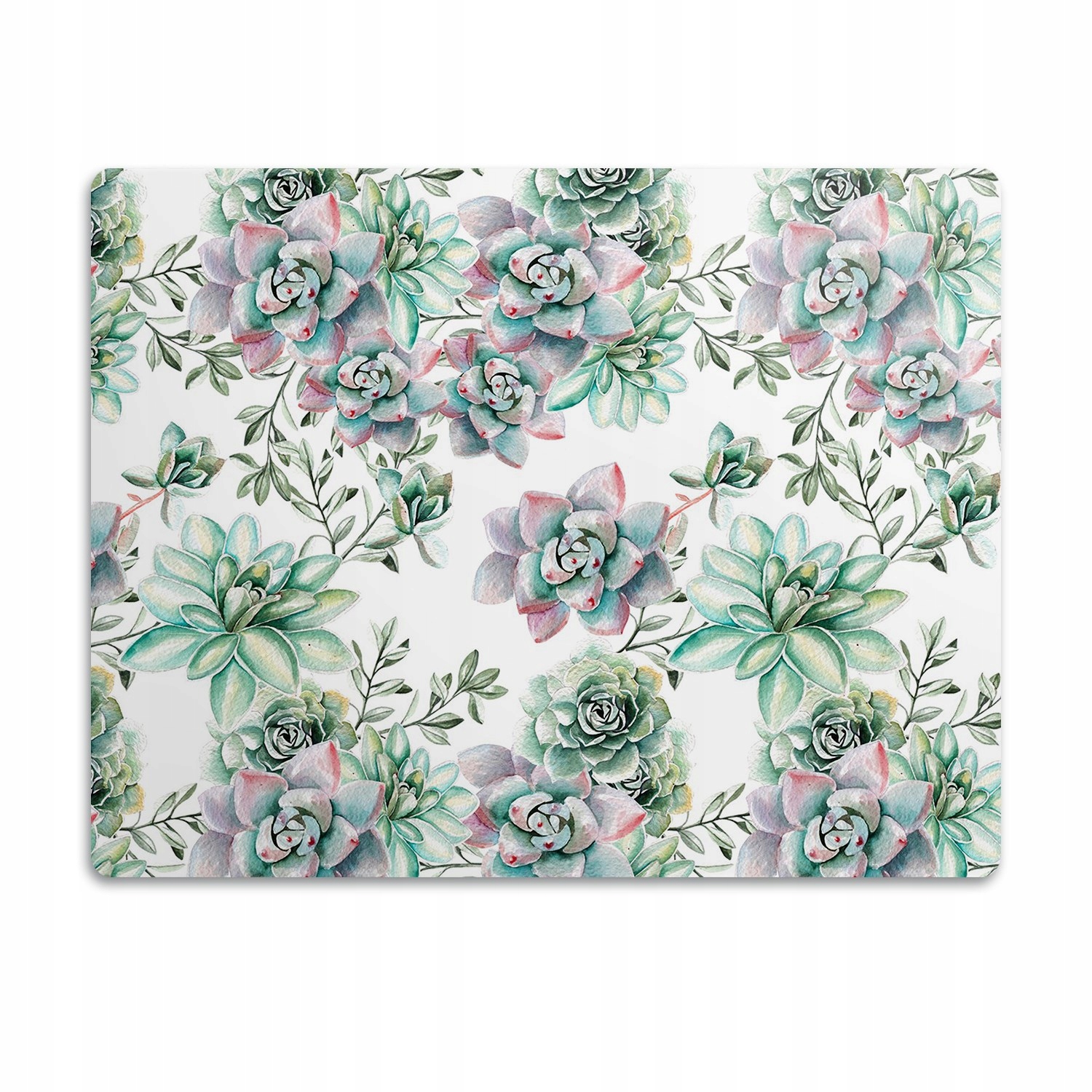 Levně Podložka pro psa pod misku Akvarelové sukulenty 90x60