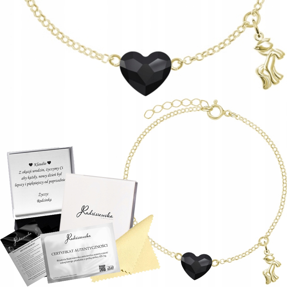 Zlatý Náramek Srdce S Poníkem Pony Dárek Stříbro 925 Přání Žena