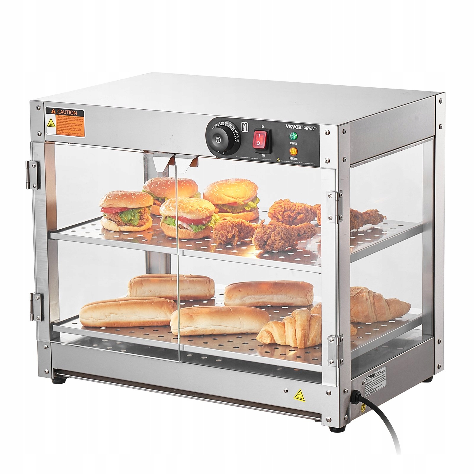 Gastronomická vitrína 2-úrovňová 61 x 38 x 51 cm s Led podsvícením