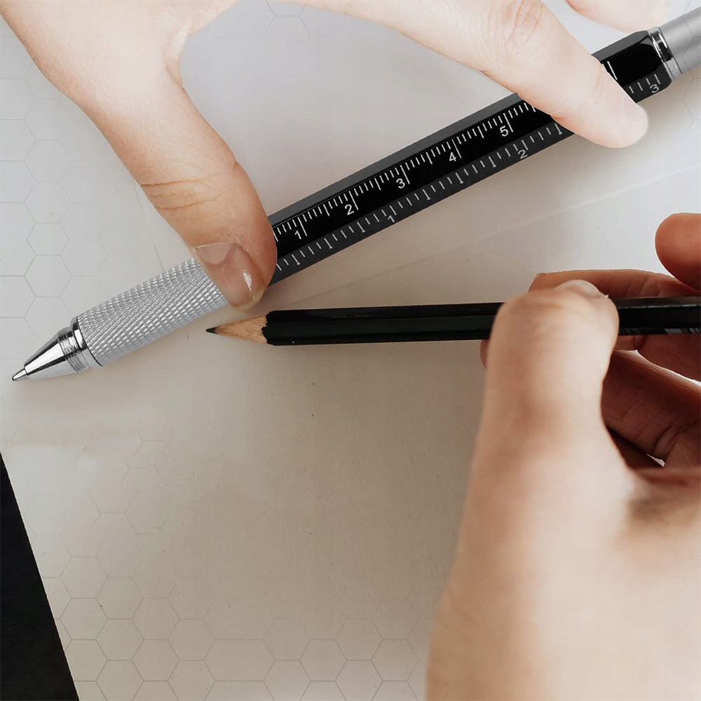 UNIWERSALNY DŁUGOPIS WIELOFUNKCYJNY MULTITOOL ŚRUBOKRĘT POZIOMICA 6W1 Marka inna marka