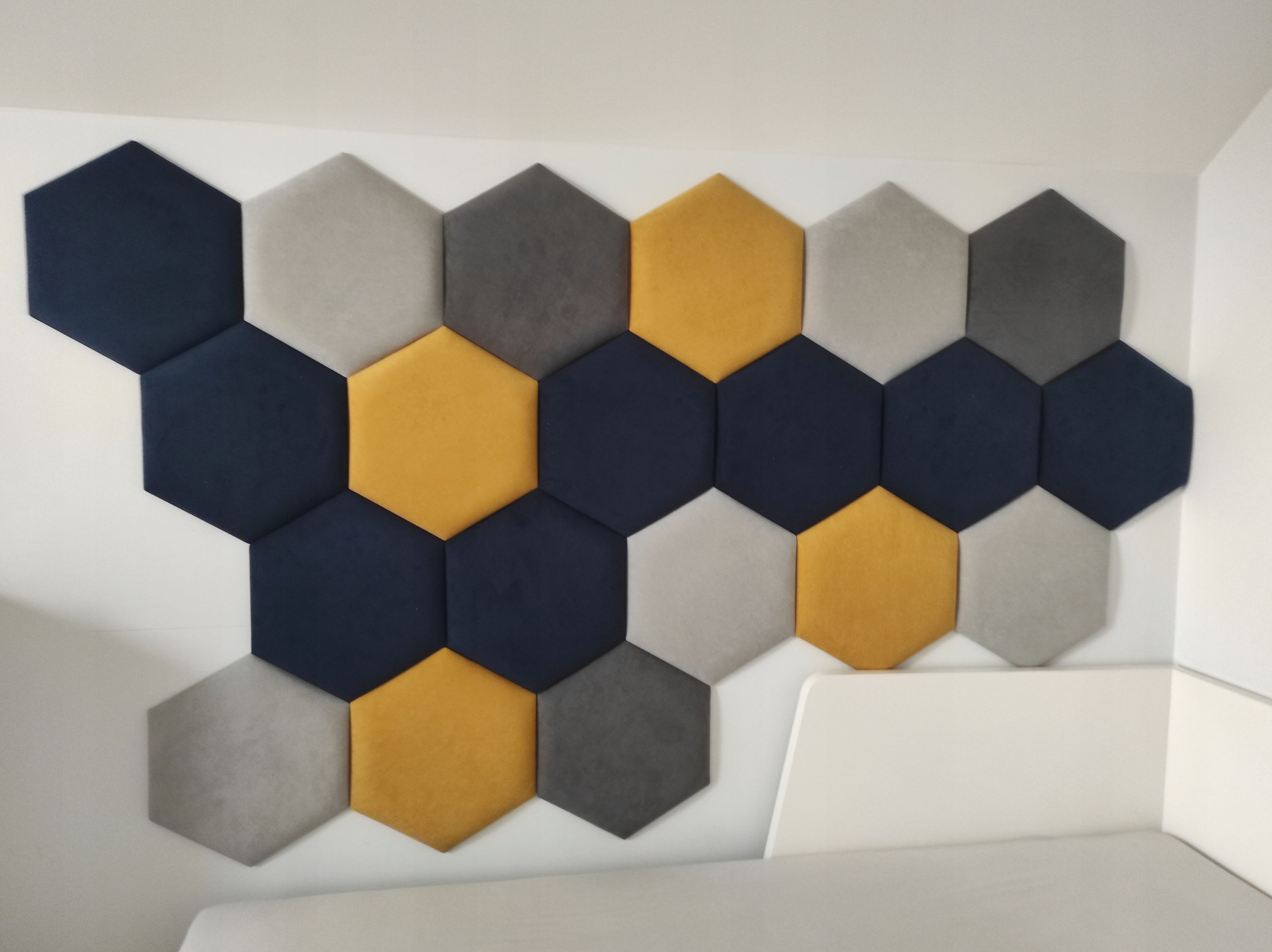 PANELE TAPICEROWANE ŚCIENNE PLASTER MIODU 26x30 HEKSAGON + GRATIS EAN (GTIN) 3196274819763