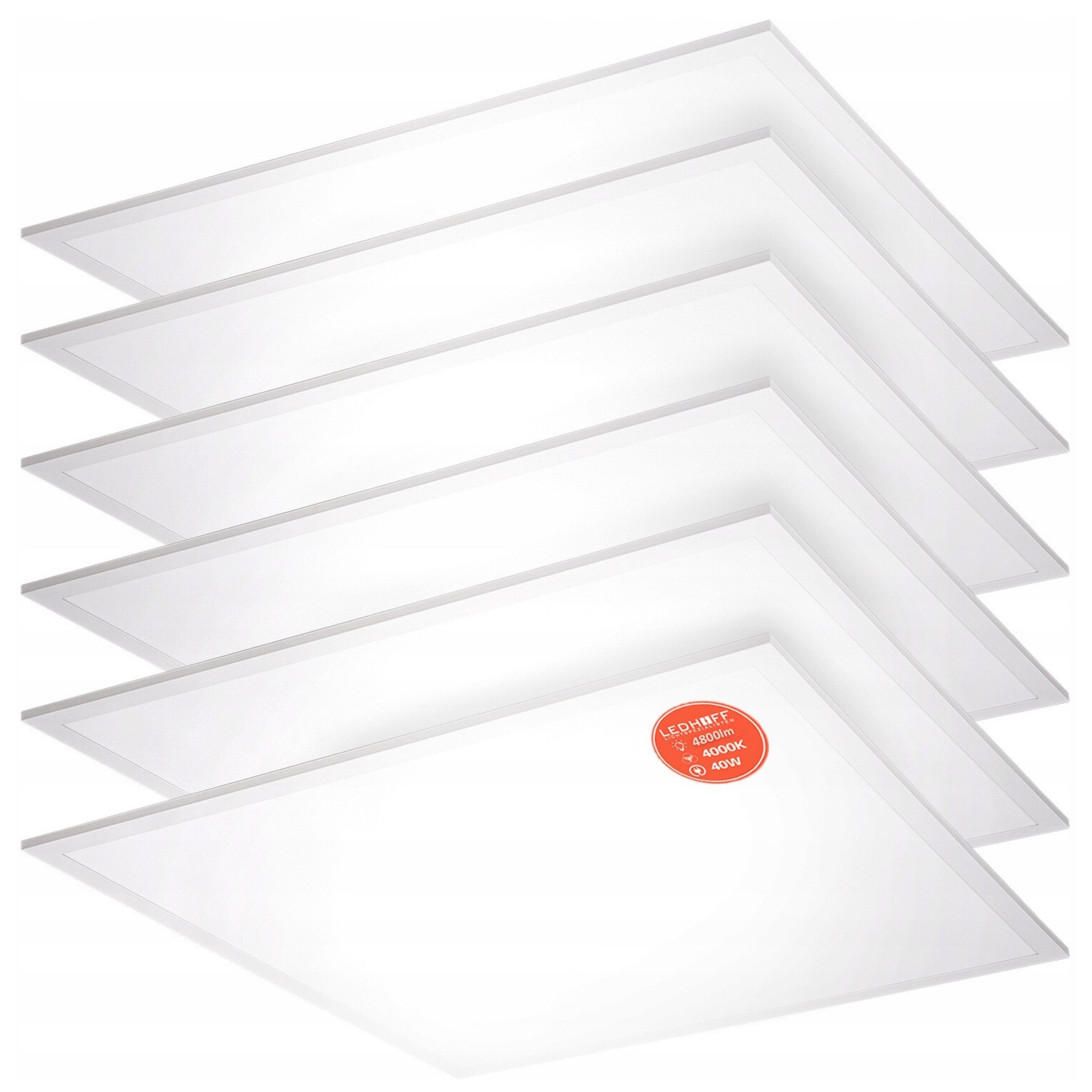 6x Panel Led 60x60 Kaseton Plafon Sufitowy do Biura Podtynkowy Mocny