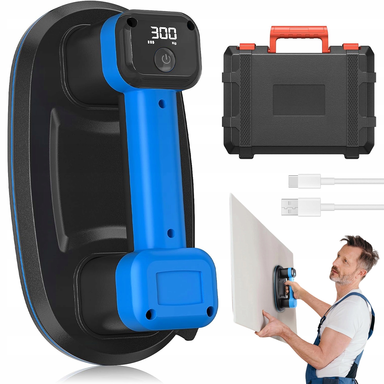 Elektrická Přísavka S Držákem Na Sklo Slinuté Dlažby Dlaždic Do 300 Kg