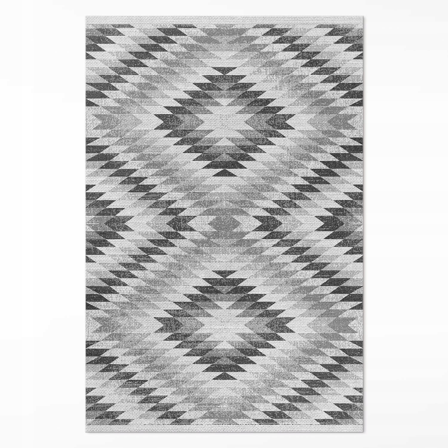 Loftový vinylový koberec Šedý geometrický vzor imitácia tkaniny 80x120 cm