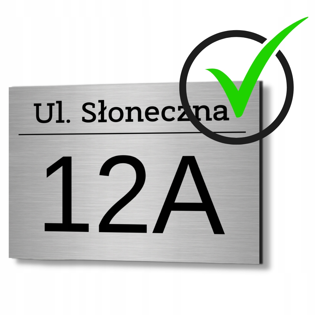 NUMER NA DOM TABLICZKA 30x20cm DYSTANSE KOŁKI MONTAŻOWE INOX ADRES NR ULICY Szerokość produktu 30 cm