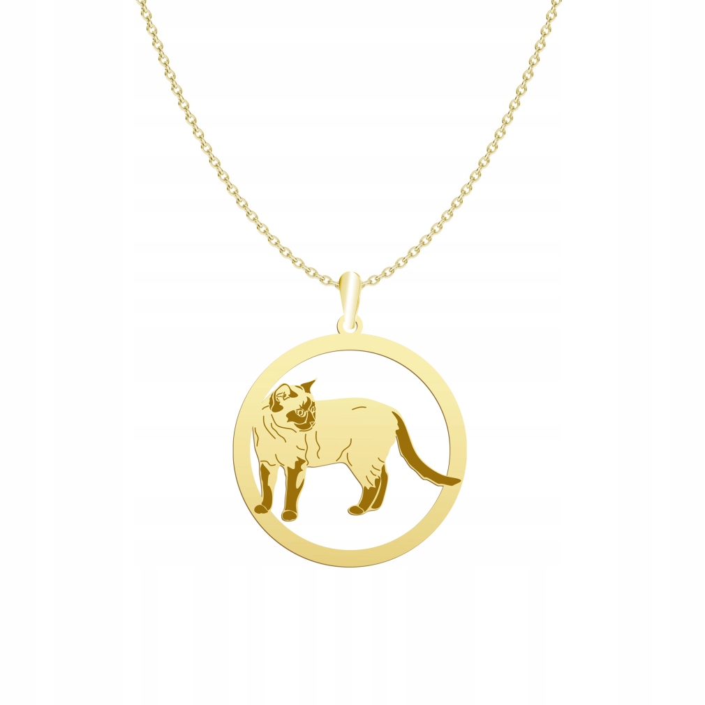 Zlatý náhrdelník s thajskou kočkou 925 Řetízek Žena Dárek Gravírování Bonus