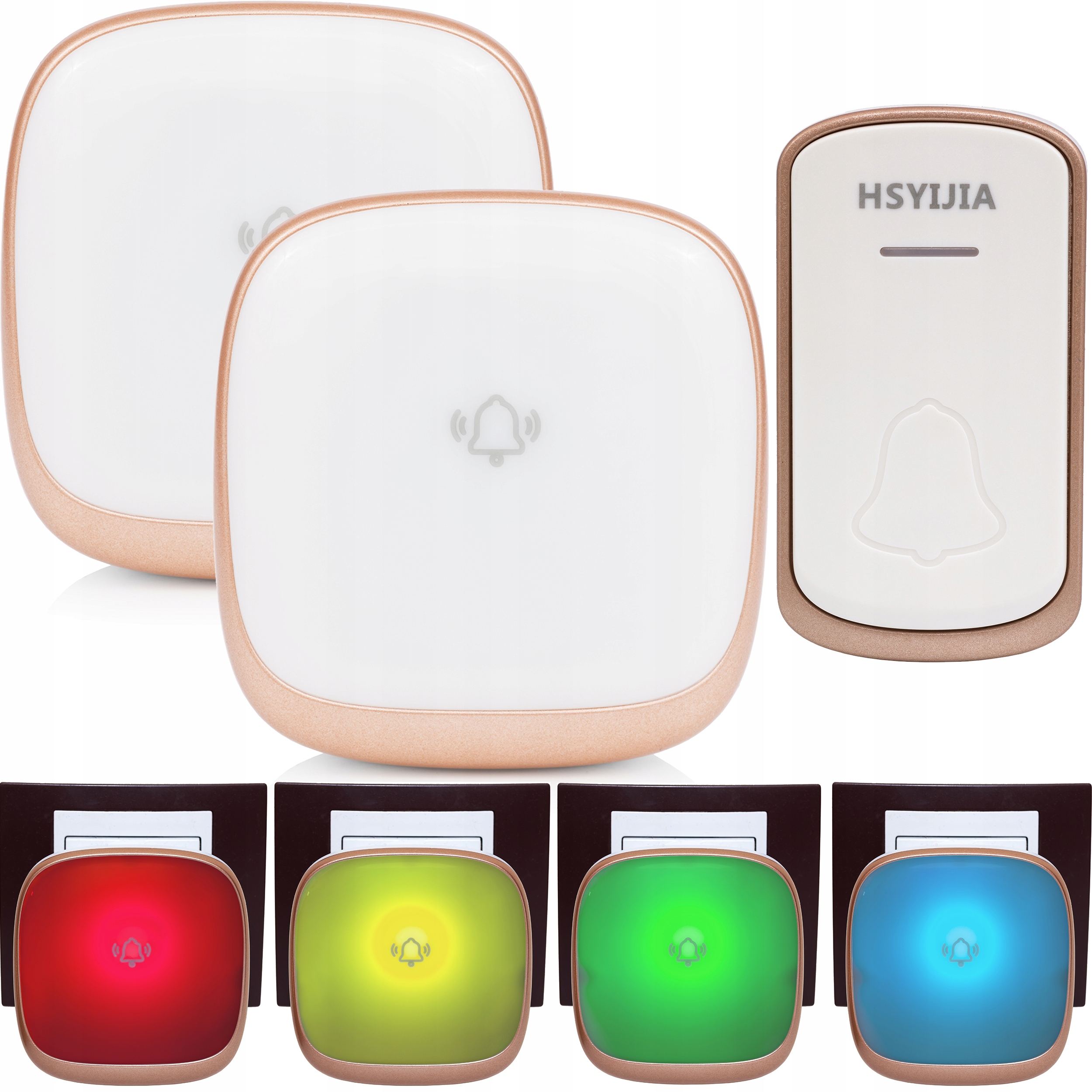 DZWONEK DO DRZWI BEZPRZEW. WODOODPORNY PODWÓJNY ODBIORNIK ŚWIATŁO + DZWIĘK