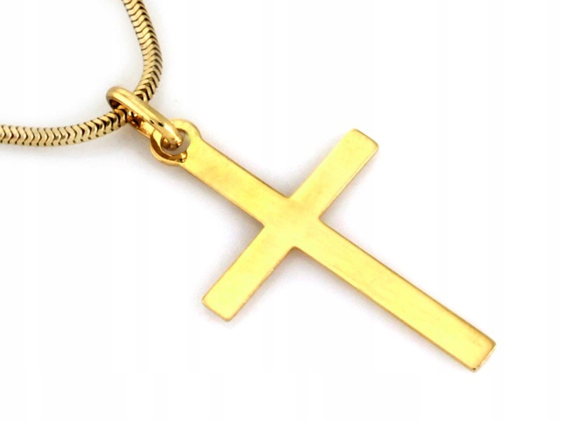 Jednoduchý zlatý křížek 585 Blaszka bez proužku Kříž 0.73g na svaté přijímání