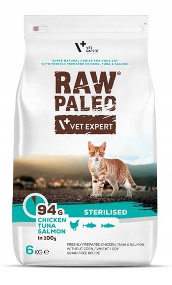 Raw Paleo Sterilised Cat Chicken Tuna Salmon 6kg