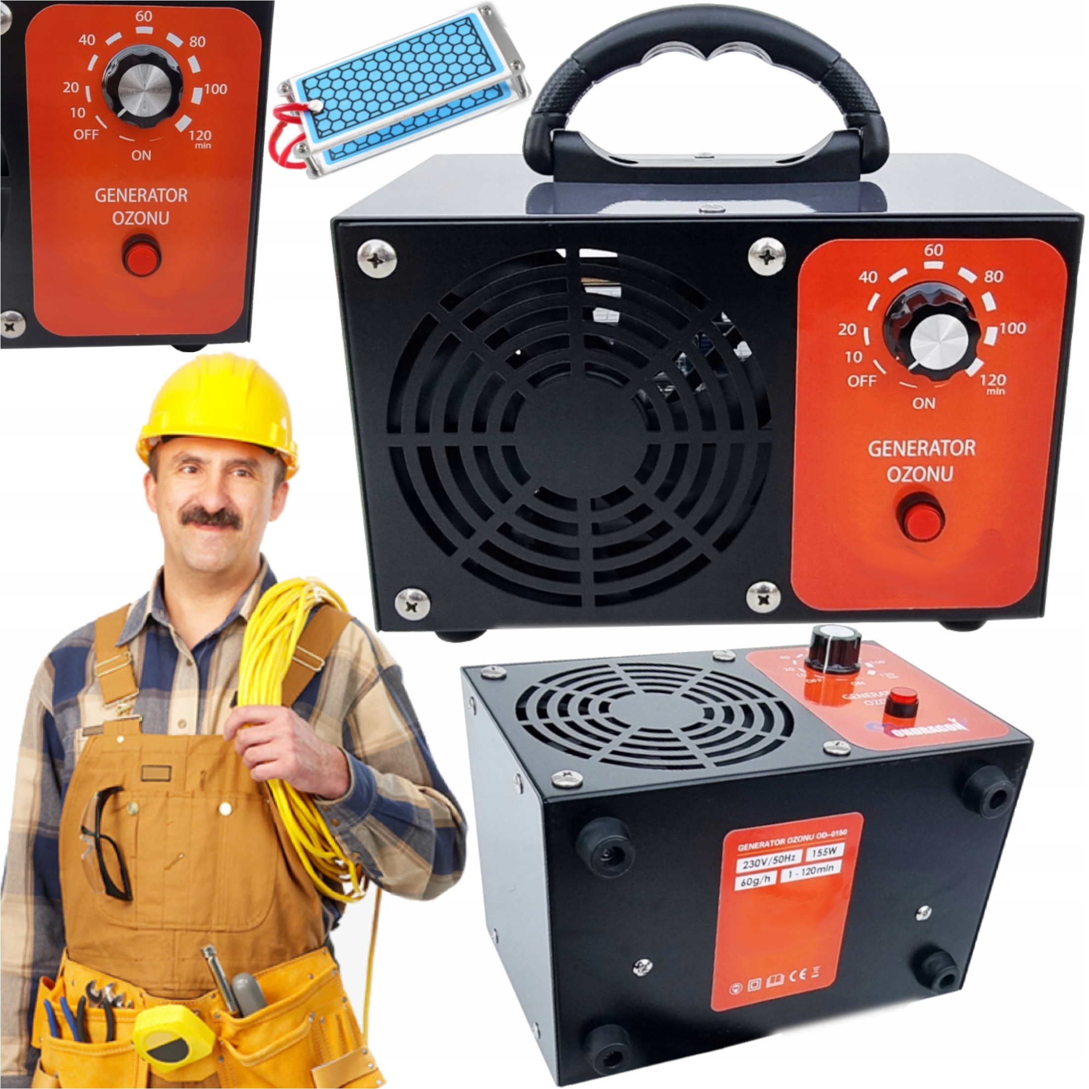 OCZYSZCZACZ POWIETRZA GENERATOR OZONU 60 000mg/h ANTYBAKTERYJNY EAN (GTIN) 5905538108660