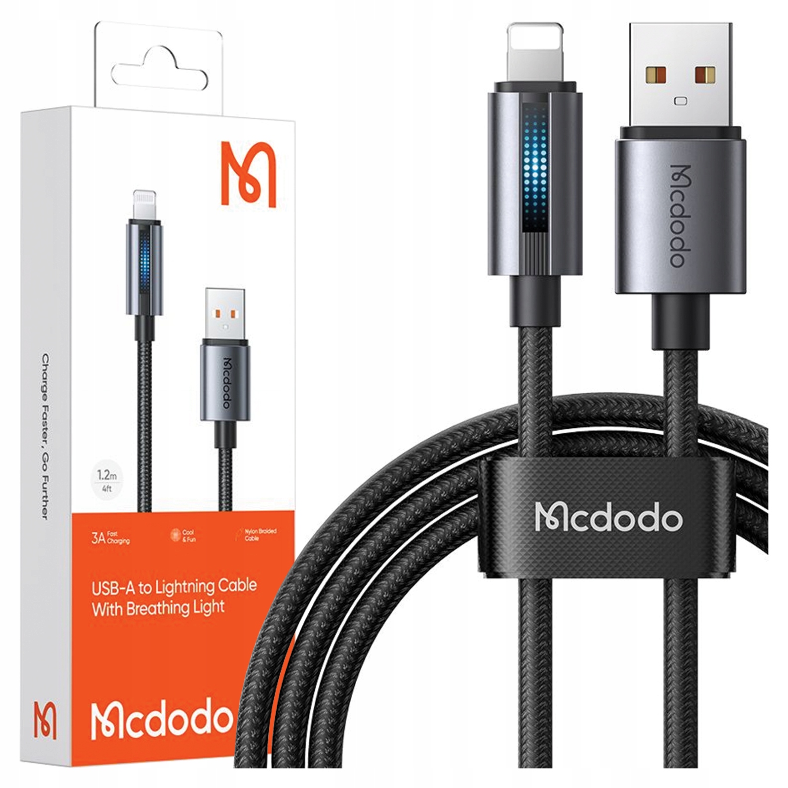 Mcdodo Ładowarka Kabel Usb Lightning Szybkiego Ładowania Do Iphone 1M Led
