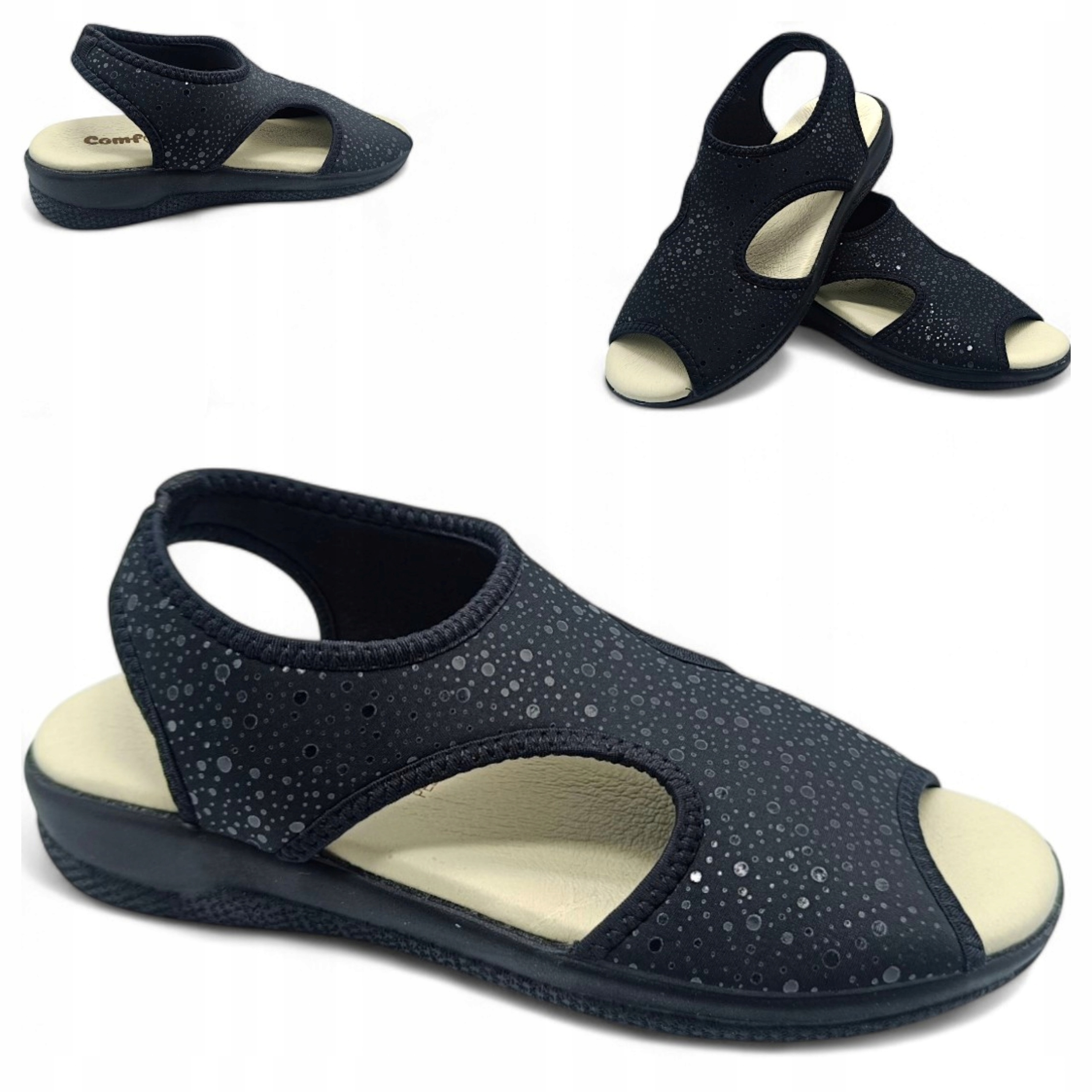 38 Pohodlné dámské sandály na lehkém podpatku, pružné, lehké letní boty