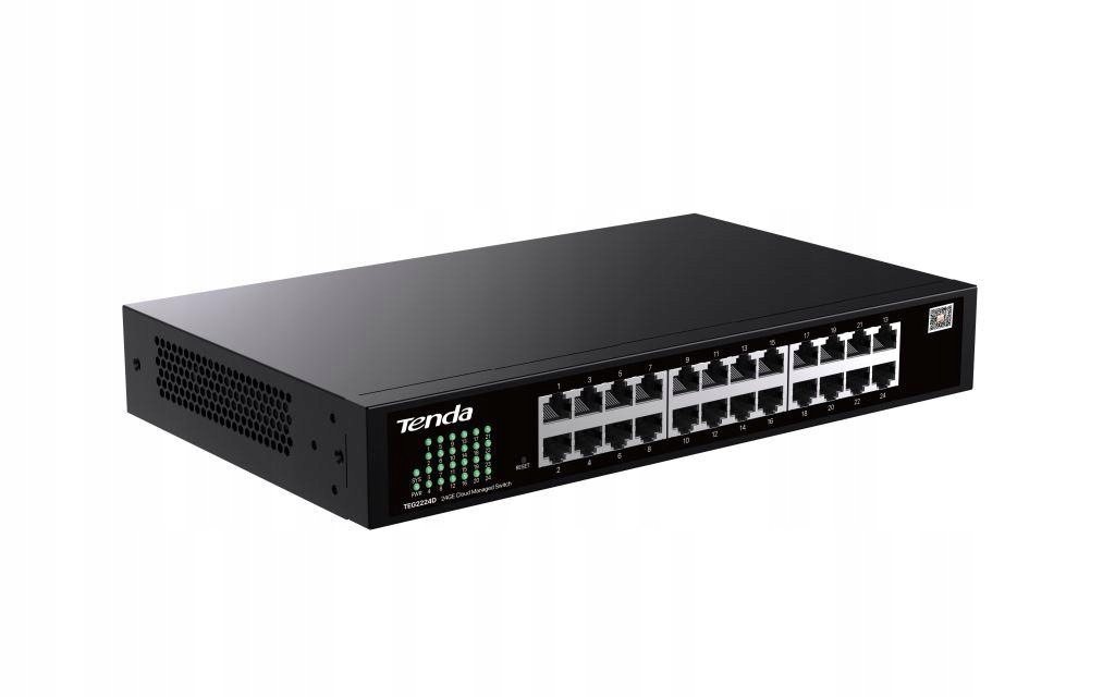 Tenda TEG2224D Websmart L2 cloud managed switch, 24x 10 100 1000 Mbps, Kov