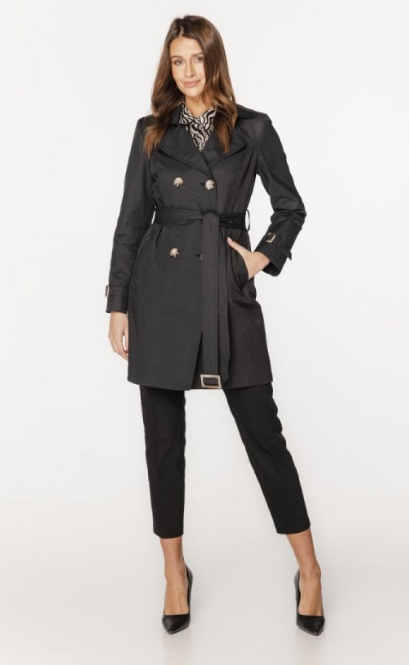 Passero dámský kabát černý trenčkot bez kapuce Monika velikost 44