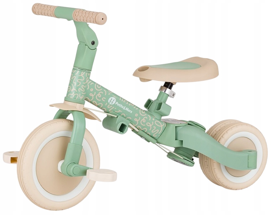 Petite&mars Rowerek Turbo Wielofunkcyjny 5w1 Biegowy Trójkołowy Prowadnik