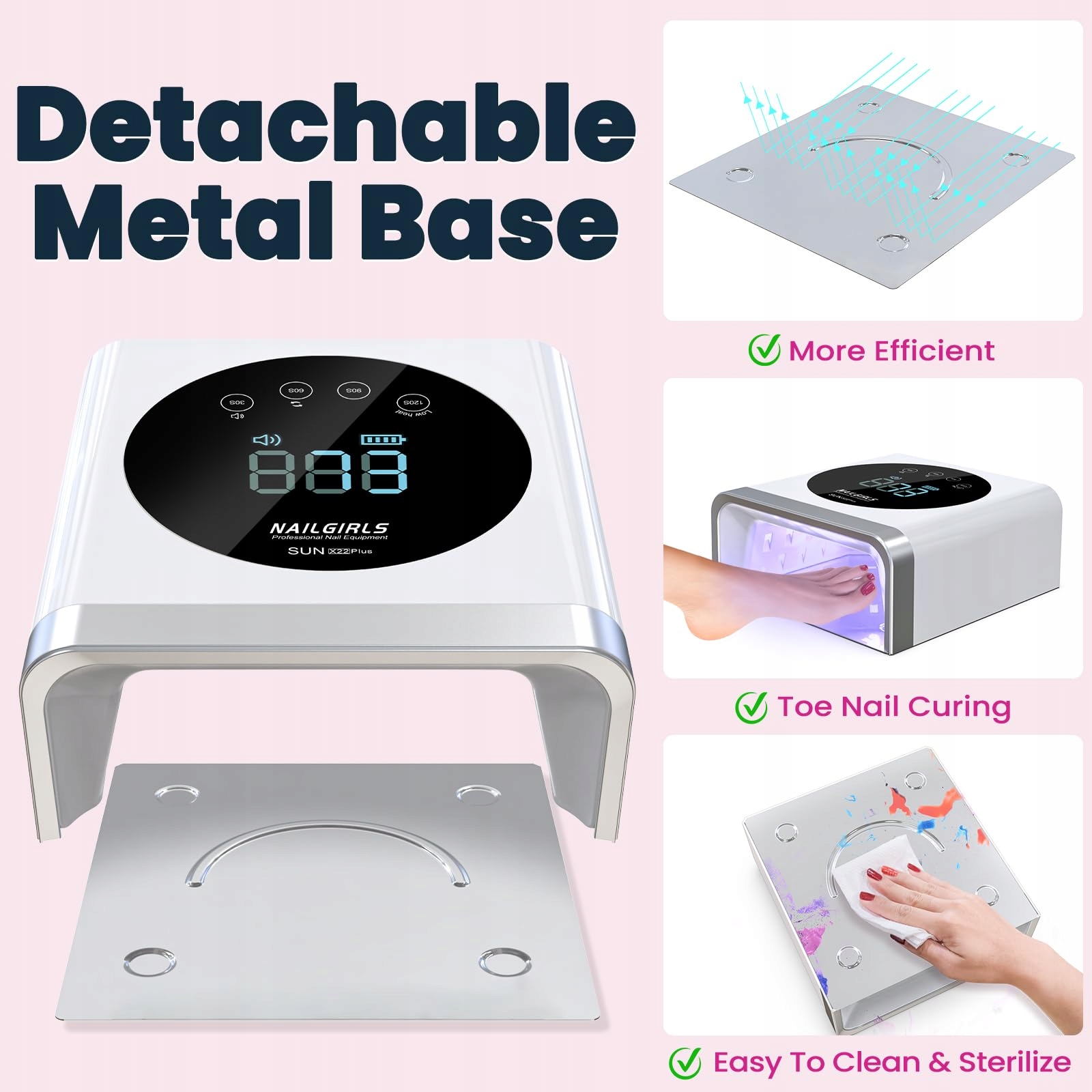 NAILGIRLS Lampa UV LED 150W Do Paznokci Z Sensorem LCD I Timerem — miniatura 7