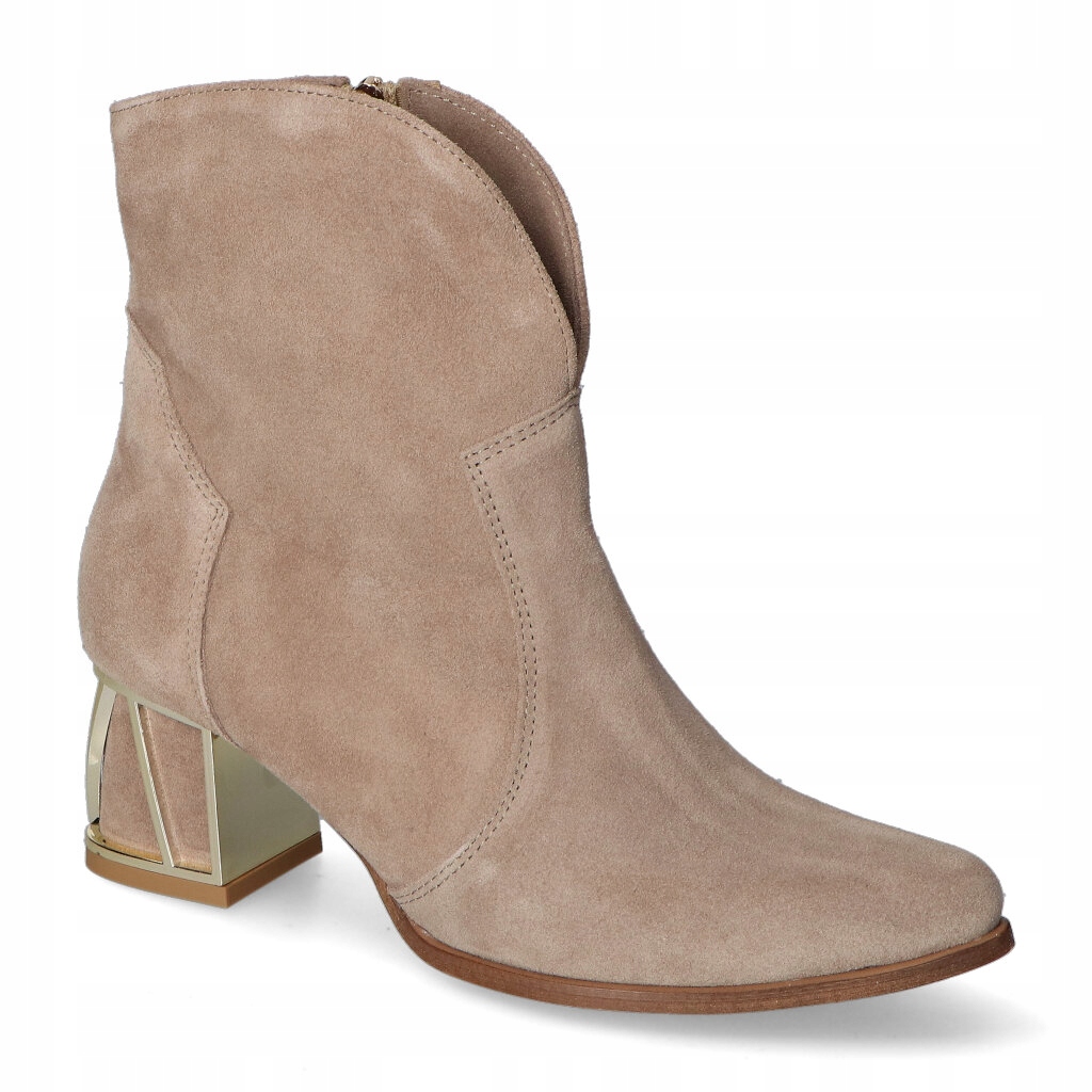 Kotníkové Boty Lewski 3166/G/1151 Cappucino semiš 38