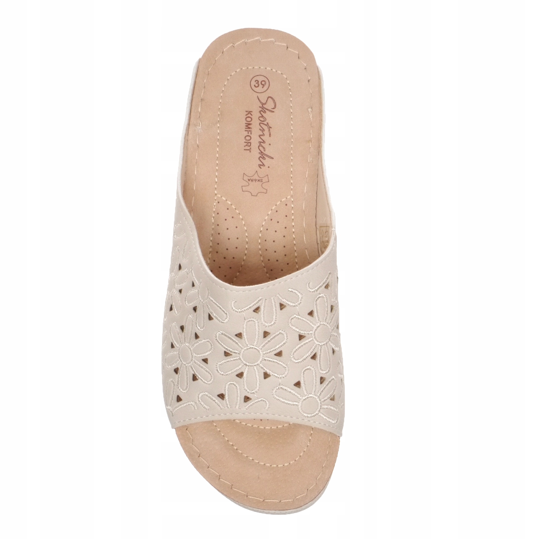 Klapki damskie ażurowe LEKKIE Wygodne wk SKÓRA Skotnicki KL-3-0548 black 38 Marka inna