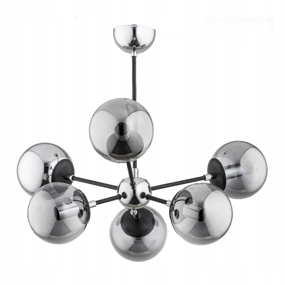 Moderná závesná lampa chróm 6xE14 sklenené gule Melody Alfa