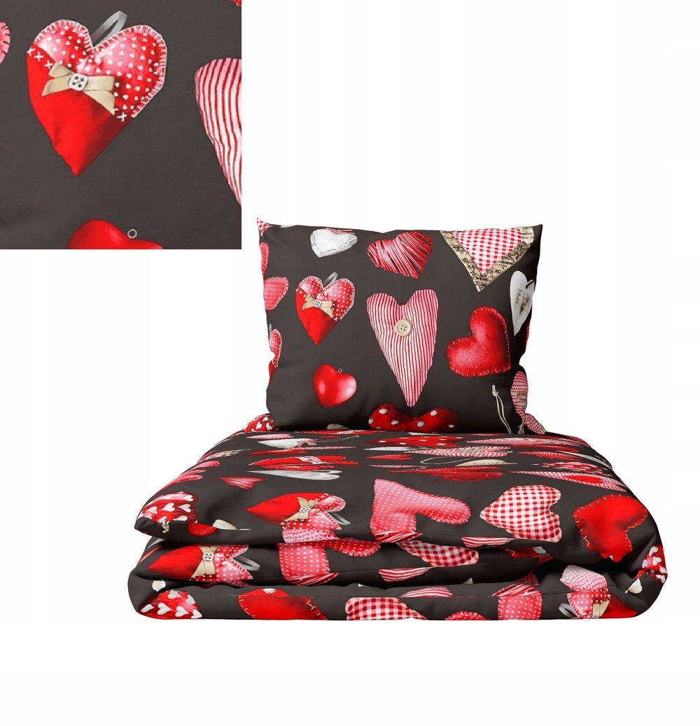Sada Povlečení 160x200 2x70x80, 100% Bavlna, 140 g/m2, vzor: Valentýn