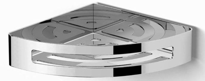 Rohová polička pod sprchu, koupelnový košík, chrom