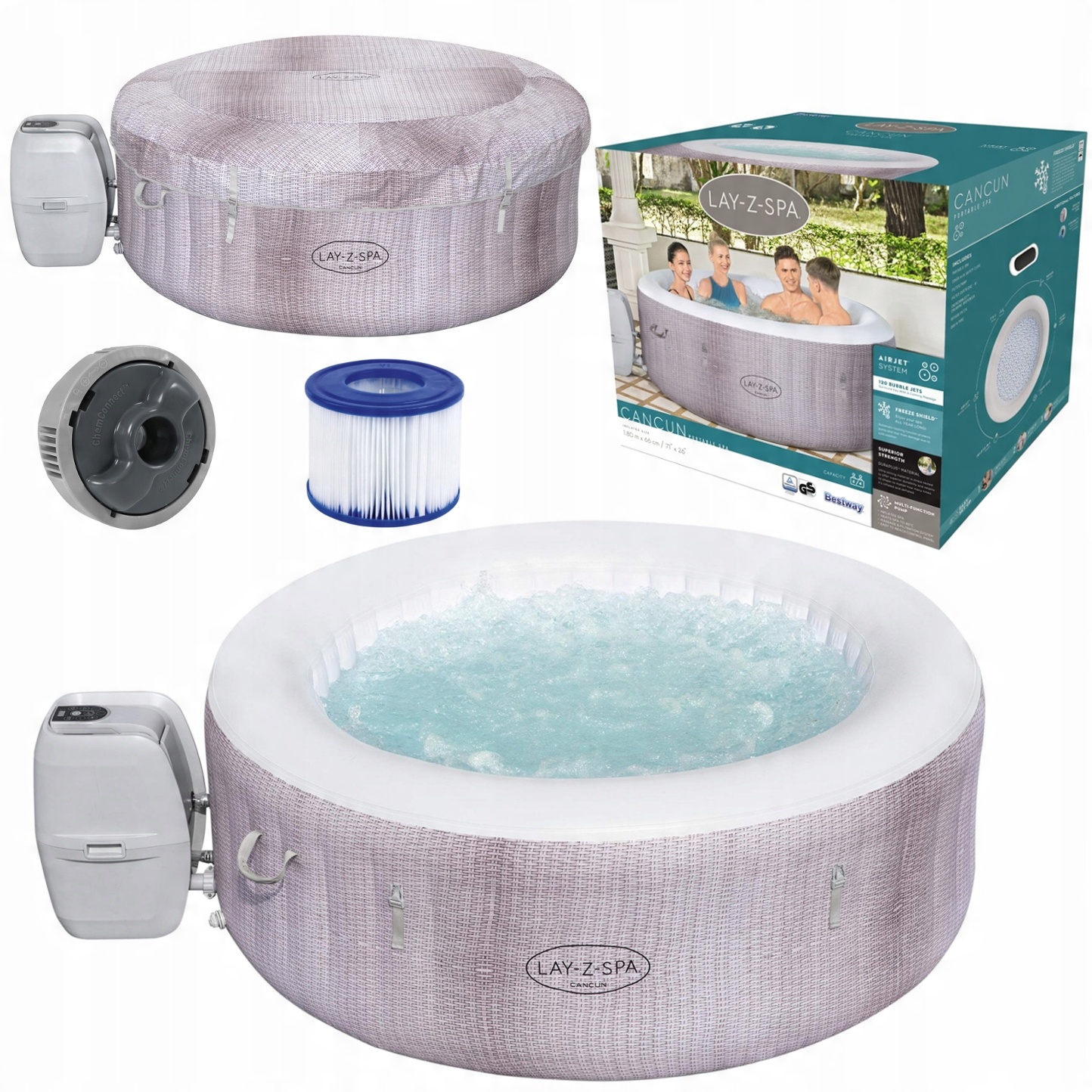 

Bestway Jacuzzi Basen Lay-Z-Spa Cancun 2-4 Osoby