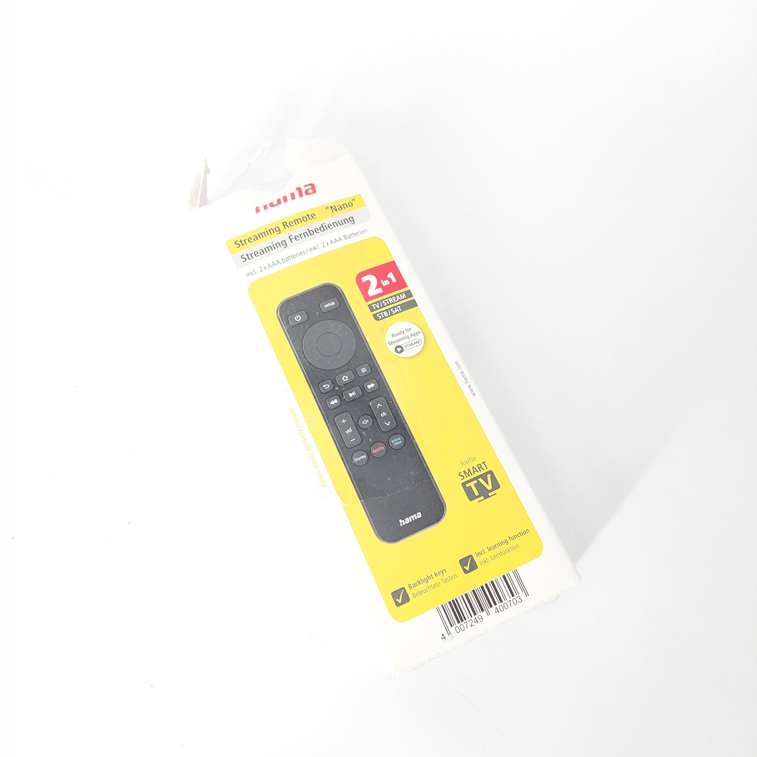 Uniwersalny pilot Hama do usług Smart TV + streaming czarny